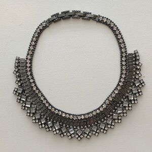 Stella & Dot Gunmetal Crystal Statement Necklace - Elegant Women’s Jewelry